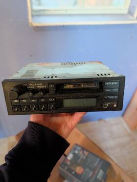638-57691b-noa-blem 1 Factory Radio Stock Jeep Cherokee Xj With Cassette Player Black Oem 1994
