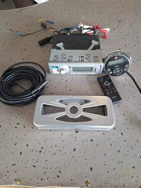 M505 Clarion Marine Head Unit With Remote Billet Cover And 25ft Wire