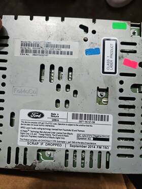 Ds7t19c107cc Ford Ft13-ft15 Fusion Radio Assembly Head Unit Oem