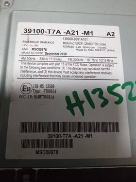 638-13518 Honda Audio Equipment Radio Us Market Display And Receiver Fits 19-20 Hr-v 3585828