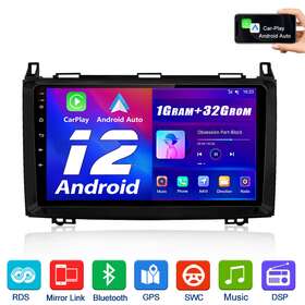 Uk.m89d.benzt245 Junsun For Mercedes Benza B Class Vito 9 Inch Android12 Car Radio Satnav Wifi Gps Unit 1 32g