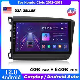 Us.ms894.civic125-fu Junsun For Honda Civic 2012-2013 4 64g 8core Carplay Stereo Radio Gps Navi Android Wifi
