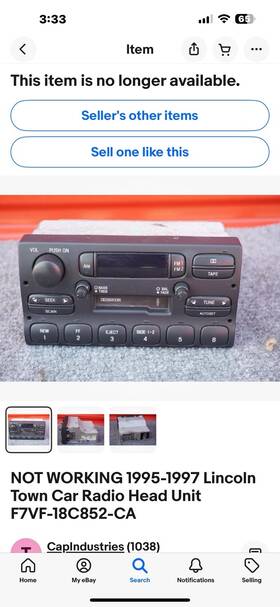 F6vf18a965ba Lincoln 1996 Town Car Radio Cassette Head No