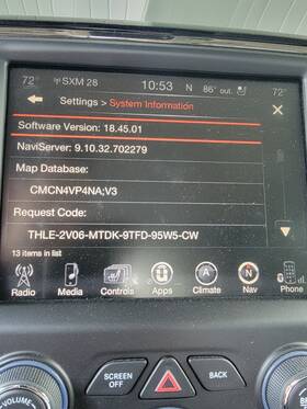 8238619ag Ram 2015 1500 Uconnect 8.4an Radio With Navigation 2024 Map Update Installed Ra4