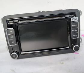 1k035180af Volkswagen 2011 - 2014 Jetta Touch Screen Am Fm Radio Cd Player Sat