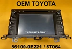 2014-2015 Toyota Highlander Oem Navigation 86100-0E221 Face Plate 57064. Fixed Price $192.92.