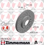 Zimmermann 370.3074.52 Brake Disc For Mazda. Fixed Price $117.38.