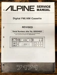 Alpine Model 7171 Car Radio Cassette Revised Service Manual *original*. Fixed Price $24.97.