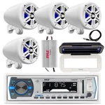 Pyle Bluetooth Receiver, 4X 4" 150W Off-road White Speakers, Amp, Cover, Antenna. Fixed Price $213.49.