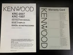 Kenwood KRC-1007, KRC-2007 Manual And Warranty Card. Fixed Price $19.00.