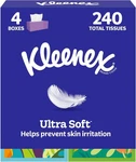 Kleenex Ultra Soft Facial Tissues, Cube Boxes, 60 Per Box, 3-PLY (240). Fixed Price $10.89.