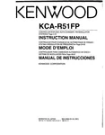 Operating Instructions For Kenwood KCA-R51 Fp. Fixed Price $12.40.