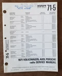 Mapi Radio Service Manual 71-5 For Motorola 1970 Volkswagen. Fixed Price $7.27.