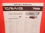 Craig Stereo Cassette Tape Player/am-fm/mpx Radio Factory Service Manual T689. Fixed Price $21.99.