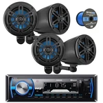 Pyle Marine Bluetooth Receiver, 4X 5.25" 180W Off-road Black Speakers, Wire. Fixed Price $208.49.