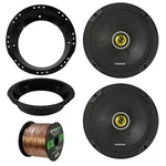 Kicker 6.5" 2-WAY Speakers, 50FT Wiring, Harley 98-13 Touring Adapters. Fixed Price $124.99.