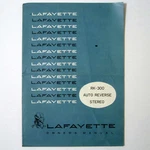 Lafayette Model RK-300 Car Stereo Tape Player Owner's Manual ??. Fixed Price $9.45.