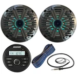 Kicker KMC2 Gauge Stereo Receiver, 2X 6.5" Led Speaker W/grilles, Wire, Antenna. Fixed Price $369.95.