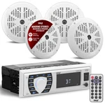 Marine Radio Receiver 12V Single Din Bluetooth Waterproof PLMRKT38W White Pyle. Fixed Price $124.99.