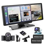10.26 Inch Car Video Player Front & Rear Cameras Wireless Bluetooth Touchscreen. Fixed Price $74.01.