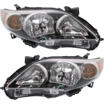 Headlight Set For 2011-2013 Toyota Corolla Left And Right Black Housing 2PC. Fixed Price $135.08.