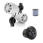 Pyle 4-CH Marine Bluetooth Controller, 2X 2.25" Off-road Speakers (white), Wire. Fixed Price $139.49.