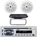 Pyle PLCD43MRB Single Din Marine Headunit Receiver W/cover, 2X 4'' 100W Speakers. Fixed Price $139.99.