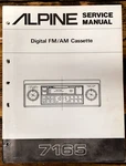 Alpine Model 7165 Car Stereo Service Manual *original*. Fixed Price $24.97.