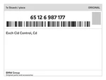 Genuine Bmw Exch Cid Control, Cd 65-12-6-987-177 New. Fixed Price $584.65.