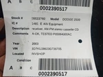 Audio Equipment Radio Receiver Am-fm-cassette Fits 02-07 Caravan 440843. Fixed Price $58.00.