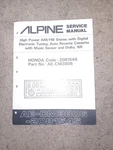 Alpine Service Manual AE-CM3806 Electronic Radio Cassette Honda 2081545. Fixed Price $19.95.
