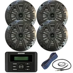 Kicker KMC3 Marine Usb Stereo Receiver, 4X 6.5" Speaker W/grilles, Wire, Antenna. Fixed Price $509.91.
