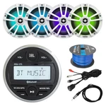 Marine Radio, 4X 6.5" White Led Speakers, Usb Interface, Antenna, 50 Ft Wire. Fixed Price $399.99.