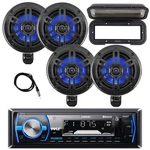 Pyle Marine Bluetooth Radio, 4X 4" 150W Off-road Black Speakers, Cover, Antenna. Fixed Price $160.49.