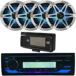 1DIN Marine Bluetooth Cd Receiver W/ Cover, 4X Enrock 6.5" Led Speakers. Fixed Price $354.49.