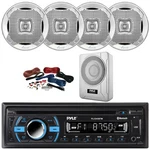 Pyle In-dash Marine Receiver, 4X 6.5" 400W Silver Speakers, 8" 600W Subwoofer. Fixed Price $373.99.