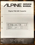 Alpine Model 7171 Car Radio Cassette Service Manual *original*. Fixed Price $24.97.