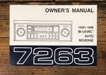 Alpine Model 7263 Car Radio Owners / User Manual *original*. Fixed Price $29.97.