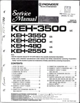 Pioneer KEH-3500, Cassette Car Stereo Fm/am Elect Tuner Service Manual. Fixed Price $20.00.
