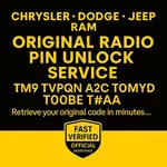 Chrysler Jeep Dodge Ram Radio Unlock Code T0MYD TM9 T00BE T**aa Tvpqn A2C. Fixed Price $5.99.