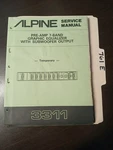Alpine 3311 Service Manual Original Repair Book 10 Pages Equalizer Sub Woofer. Fixed Price $49.99.
