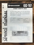 Kenwood KXC-757 Radio Service Manual *original*. Fixed Price $19.97.