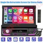 7'' Single Din Android 15 Retractable Screen Radio Gps Wifi Carplay + Remote. Fixed Price $130.00.