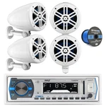 Pyle Marine Bluetooth Receiver, 4X 5.25" 180W Off-road White Speakers W/wire. Fixed Price $285.99.