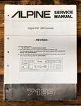 Alpine Model 7189 Car Radio Cassette Revised Service Manual *original*. Fixed Price $24.97.