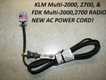 Klm 2700, & Fdk Radios **new Ac Cord!. Fixed Price $45.08.