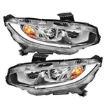 Labwork Lh+rh Headlight For Honda Civic 2016-20 Halogen W/led Drl Chrome Housing. Fixed Price $88.58.